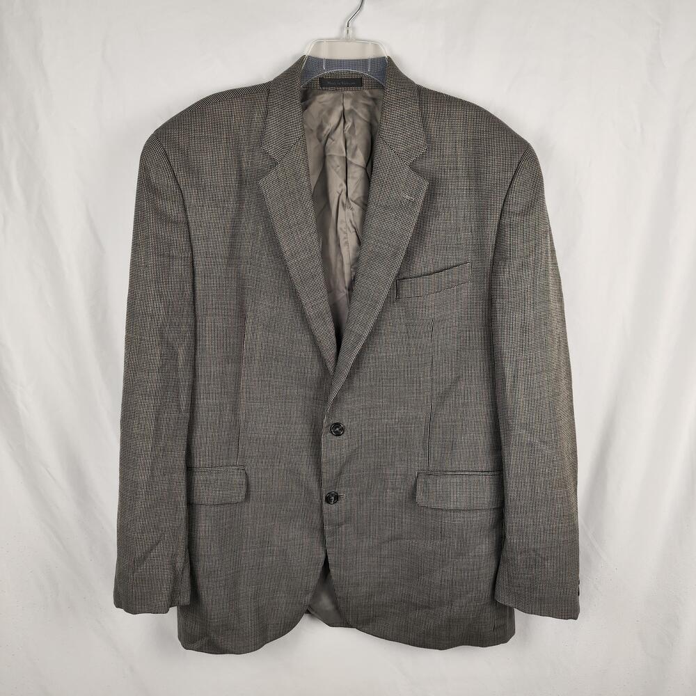 Lauren Ralph Lauren Blazer Mens 44 Long Gray Check Wool Sport Coat Classic Fit